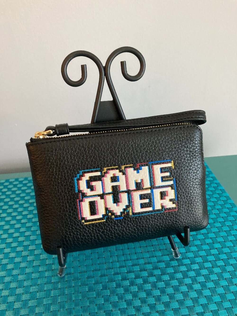 NWT Coach Black Zip Wristlet Pouch - Pac-Man Game Over